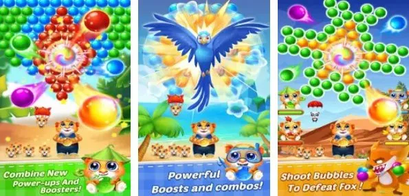 Gameplay screenshot from bubble shooter 2 tiger for Android
