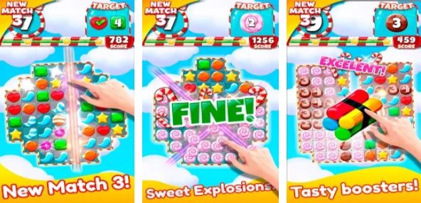 Gameplay screenshot from candy blast 2019 pop match 3 puzzle free game for Android