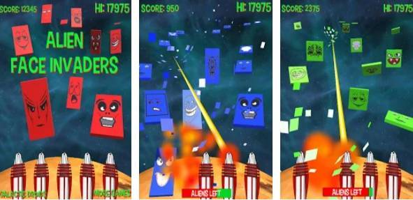 Gameplay screenshot from alien face invaders pro for Android