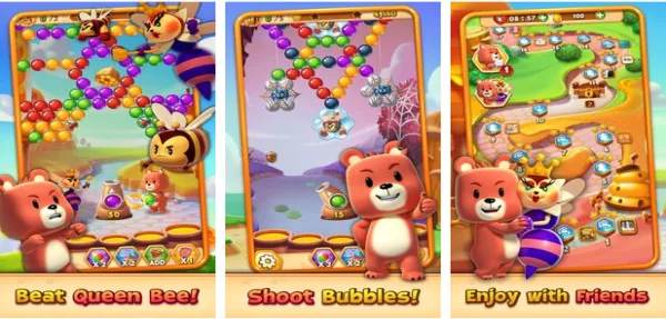 Gameplay screenshot from buggle 2 bubble shooter for Android