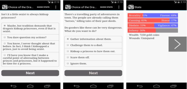 Gameplay screenshot from choice of the dragon for Android