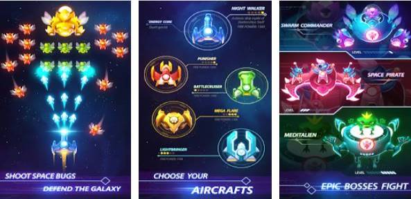Gameplay screenshot from air strike galaxy shooter for Android