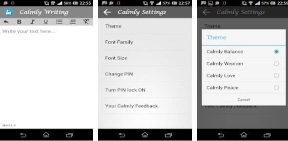 Gameplay screenshot from calmly writing notepad pro for Android