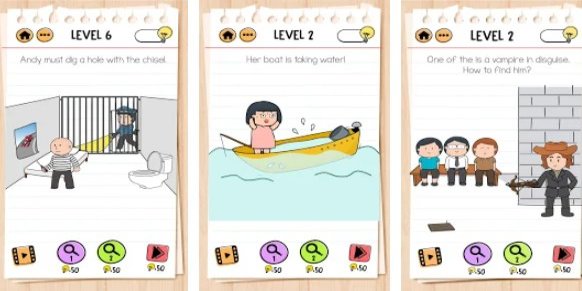 Gameplay screenshot from brain test 2 tricky stories for Android