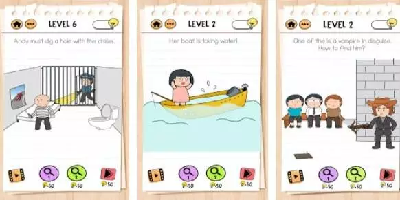 Gameplay screenshot from brain test 2 tricky stories for Android