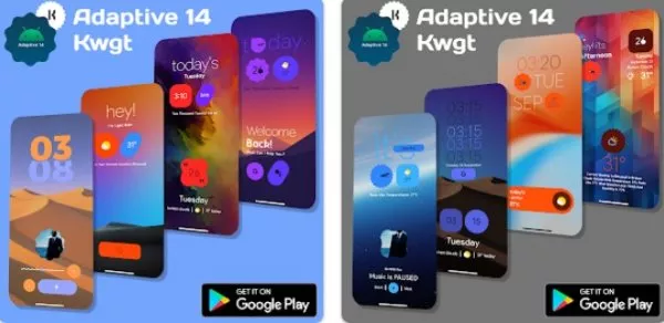 Gameplay screenshot from adaptive 14 kwgt for Android