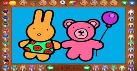 Gameplay screenshot from coloring book 7 toys for Android