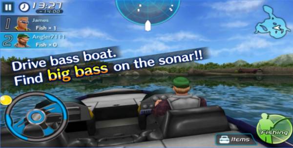 Gameplay screenshot from bass fishing 3d ii for Android