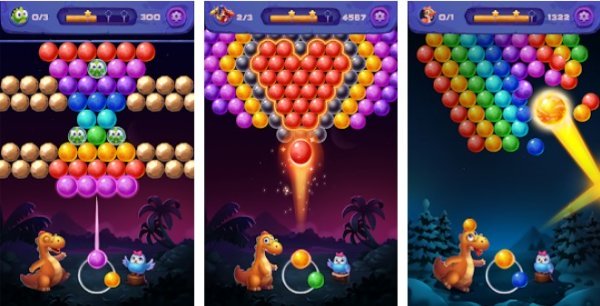 Gameplay screenshot from bubble shooter primitive dinosaurs egg shoot for Android