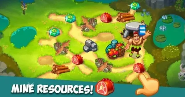 Gameplay screenshot from caveman dash time management game for Android
