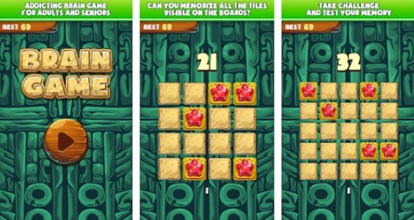 Gameplay screenshot from brain game memory training for adults for Android