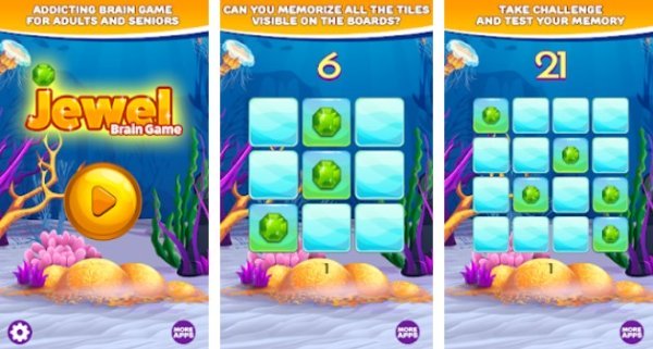 Gameplay screenshot from brain game memory training for adults jewel for Android