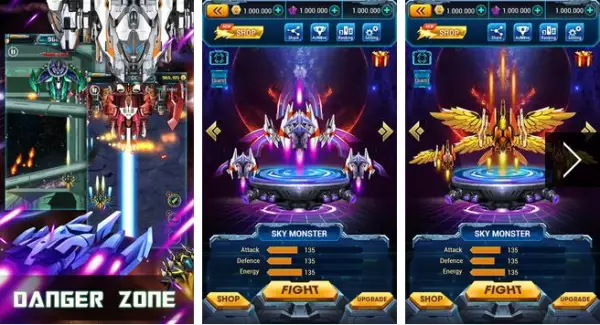 Gameplay screenshot from captain galaxy sky force 2016 for Android