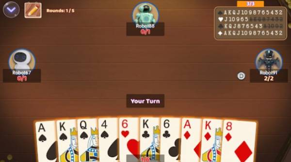 Gameplay screenshot from callbreak offline card game for Android