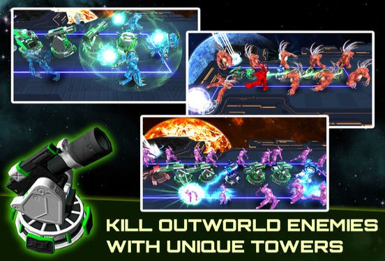 Gameplay screenshot from alien demons td 3d sci fi tower defense game for Android