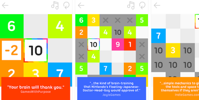 Gameplay screenshot from 10 a puzzle made of numbers for Android