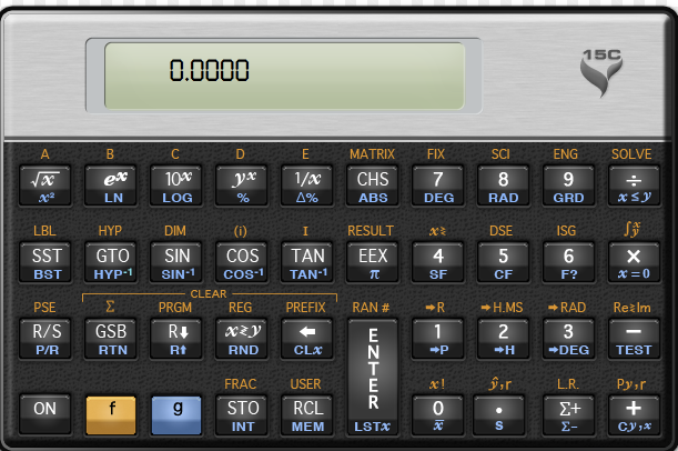 Gameplay screenshot from 15c scientific calculator for Android