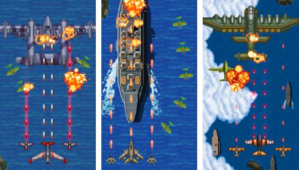 Gameplay screenshot from 1942 arcade shooting for Android