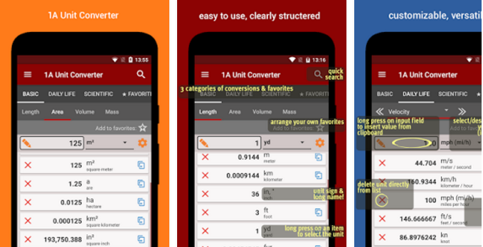 Gameplay screenshot from 1a unit converter pro for Android