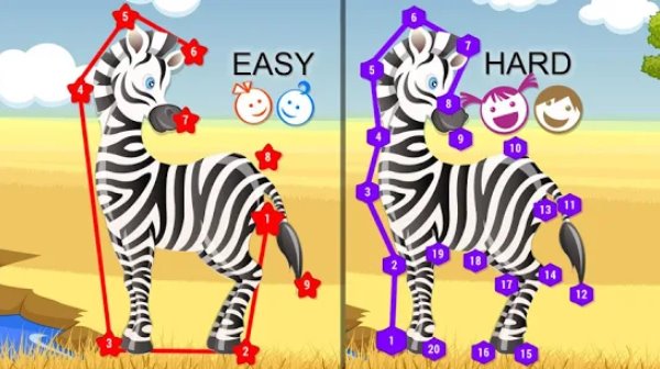 Gameplay screenshot from 82 animals dot to dot for kids for Android