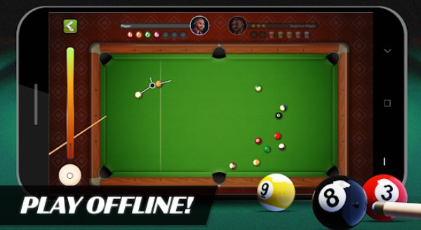 Gameplay screenshot from 8 ball billiards offline free pool game for Android