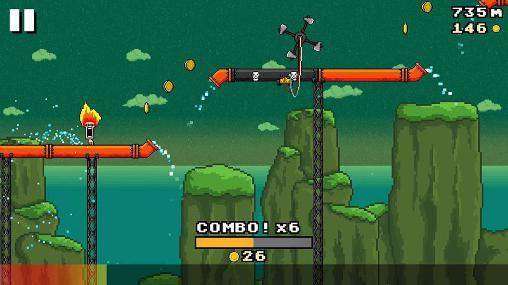 Gameplay screenshot from 8 bit waterslide for Android