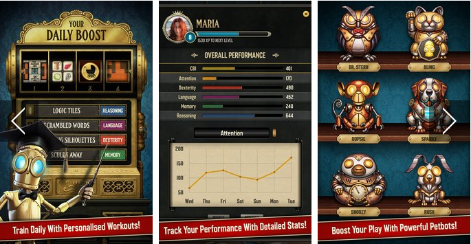 Gameplay screenshot from a clockwork brain training  for Android