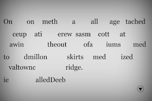 Gameplay screenshot from a familiar fairytale dyslexic text based adventure for Android