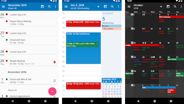 Gameplay screenshot from acalendar plis calendar and tasks for Android