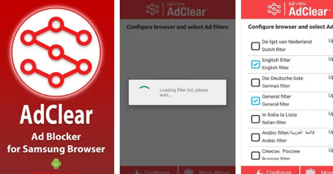 مسدود کننده تبلیغات adclear برای Samsung MOD APK Android