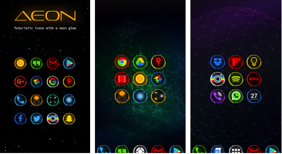 Gameplay screenshot from aeon icon pack for Android