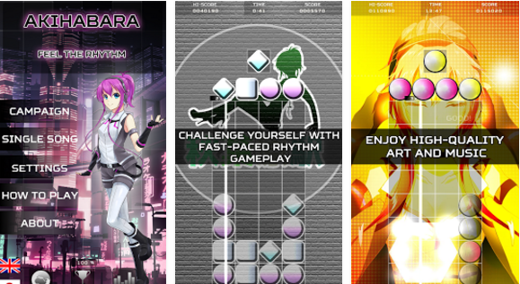 Gameplay screenshot from akihabara feel the rhythm for Android
