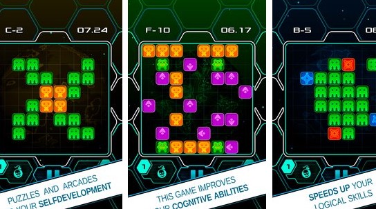 Gameplay screenshot from alien bricks a logical puzzle and arcade for Android