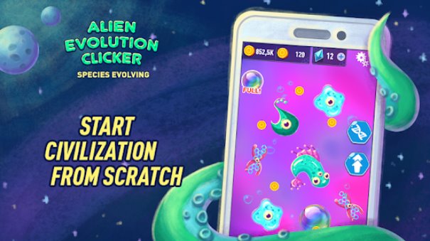 Gameplay screenshot from alien evolution clicker species evolving for Android