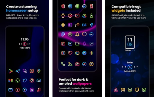 Gameplay screenshot from aline bold linear icon pack for Android