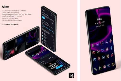 Gameplay screenshot from aline icon pack linear icons for Android