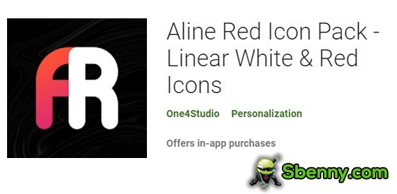 aline red icon pack lineare icone bianche e rosse