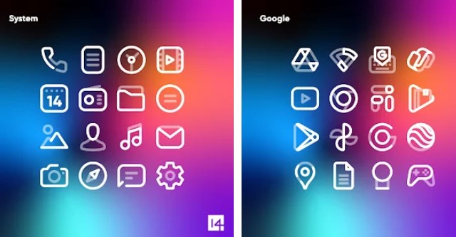 pack d'icônes linéaires blanches aline MOD APK Android
