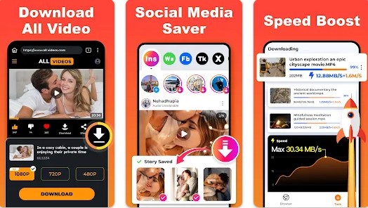 Gameplay screenshot from all video downloader for Android
