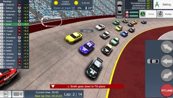 Gameplay screenshot from american speedway manager for Android