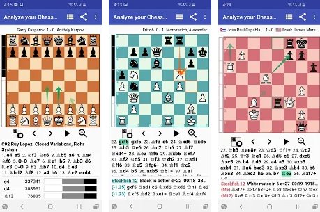 Gameplay screenshot from analyze your chess pro pgn viewer for Android