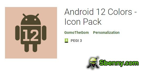 paquete de iconos de 12 colores de Android
