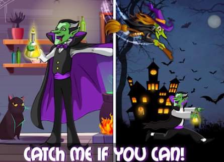Gameplay screenshot from angry witch vs pumpkin scary halloween game 2019 for Android