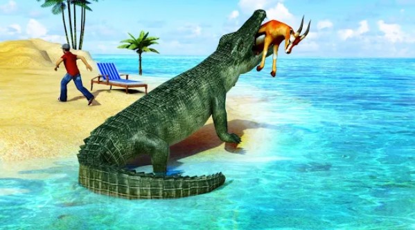 Gameplay screenshot from animal attack simulator crocodile games offline for Android