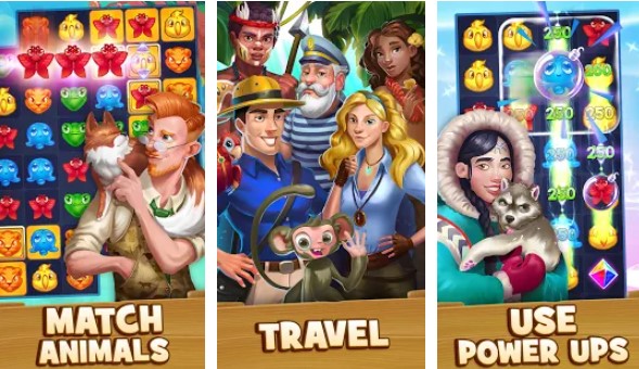 Gameplay screenshot from animal drop free match 3 puzzle game for Android