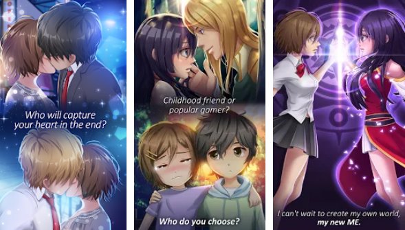 Gameplay screenshot from anime love story games shadowtime for Android