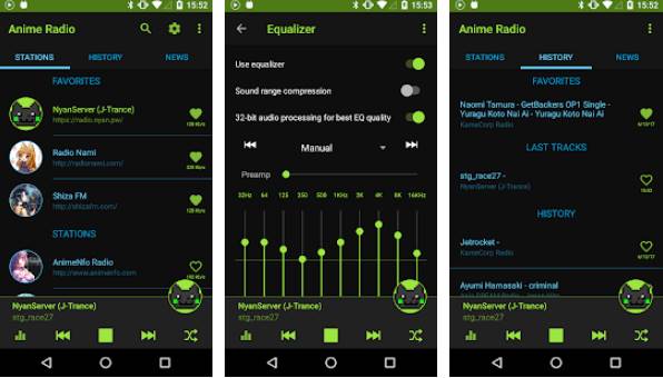 Gameplay screenshot from anime music radio for Android