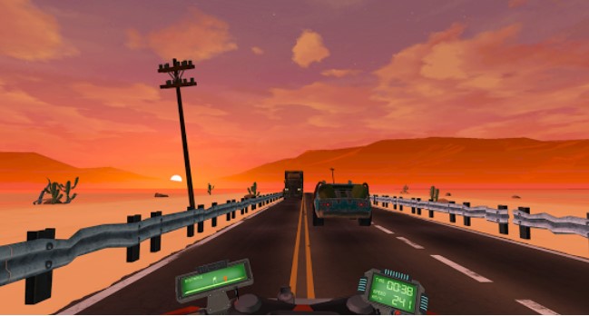 Gameplay screenshot from apocalypse rider vr bike racing game for Android