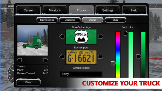 Gameplay screenshot from arctic trucker simulator for Android