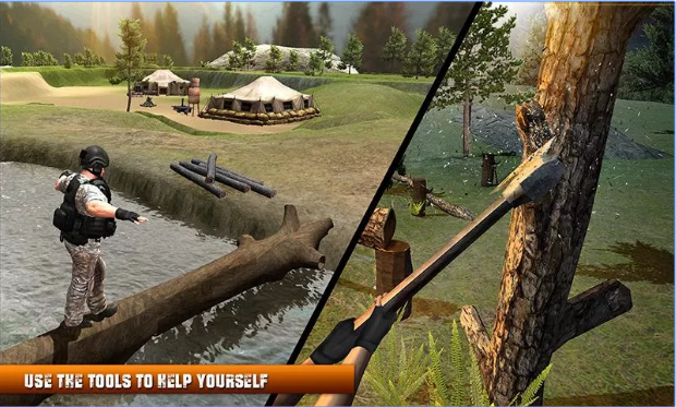Gameplay screenshot from army commando survival island for Android